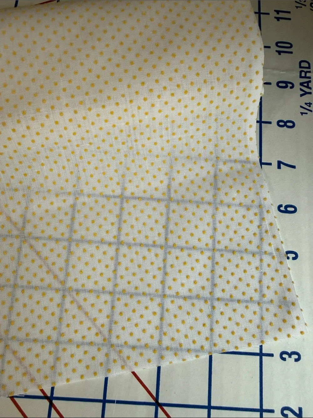 Vintage Yellow Polka Dot Fabric 1+ Yard 44” Tiny Dot Quilt Apparel Craft
